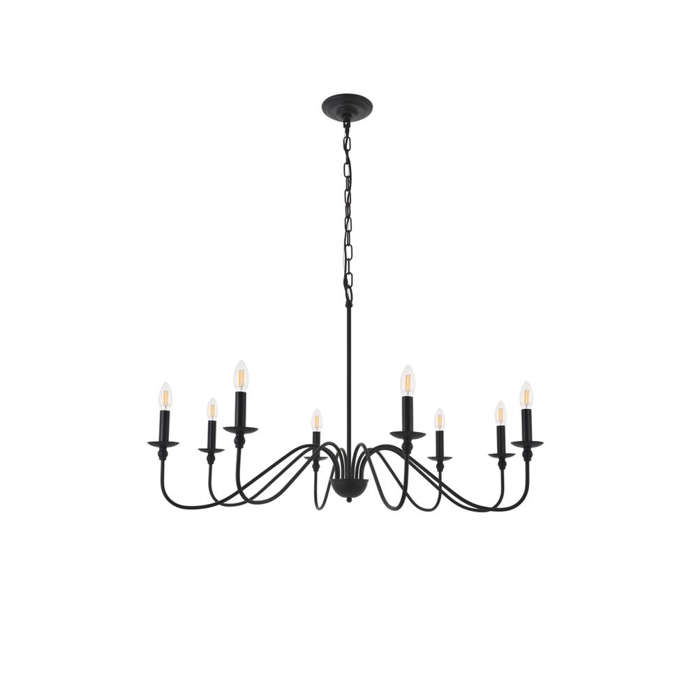 Rohan 8 light Matte Black Pendant. Picture 7