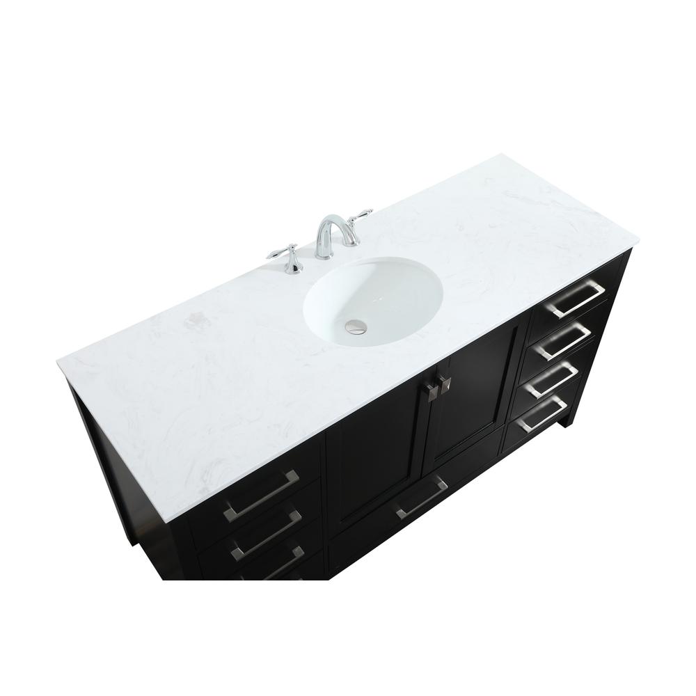 60 inch Single bathroom vanity in black. Picture 9