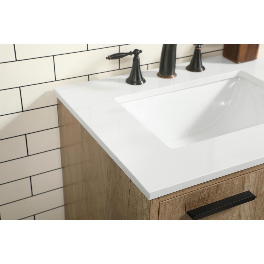 24 inch Single bathroom vanity in natural oak. Picture 5