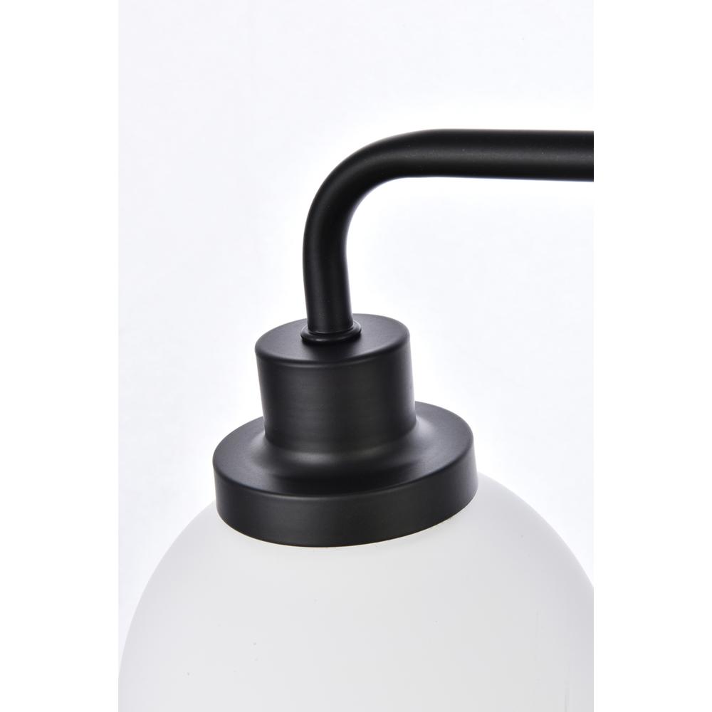 Hanson 2 lights bath sconce in black with frosted shade. Picture 5
