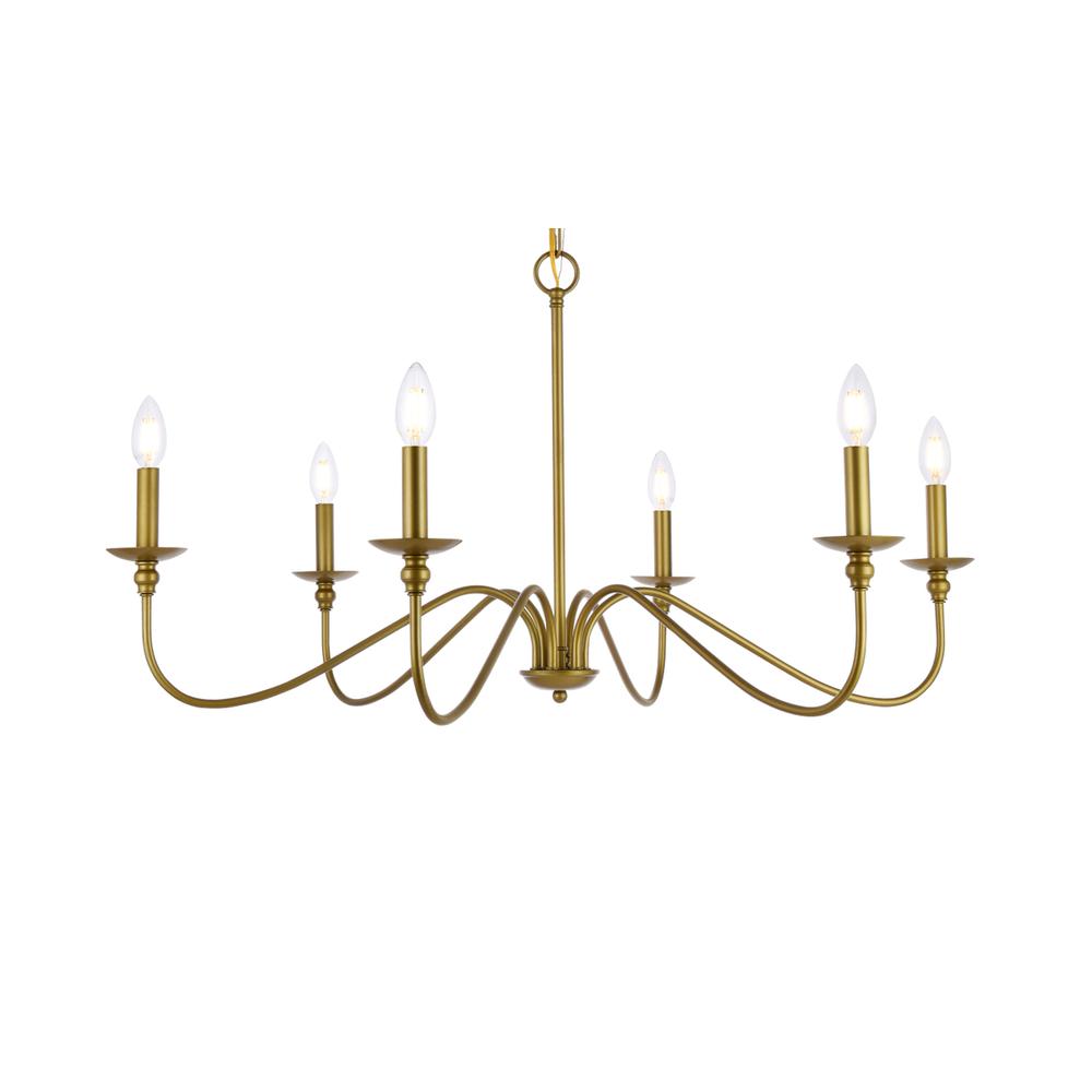 Rohan 6 lights brass chandelier. Picture 2