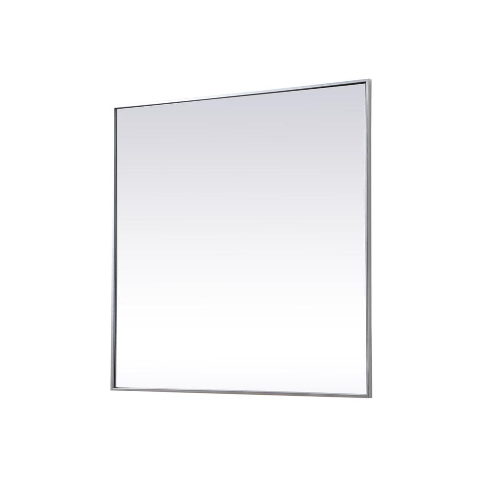 Metal Frame Square Mirror 42 inch in Silver. Picture 7