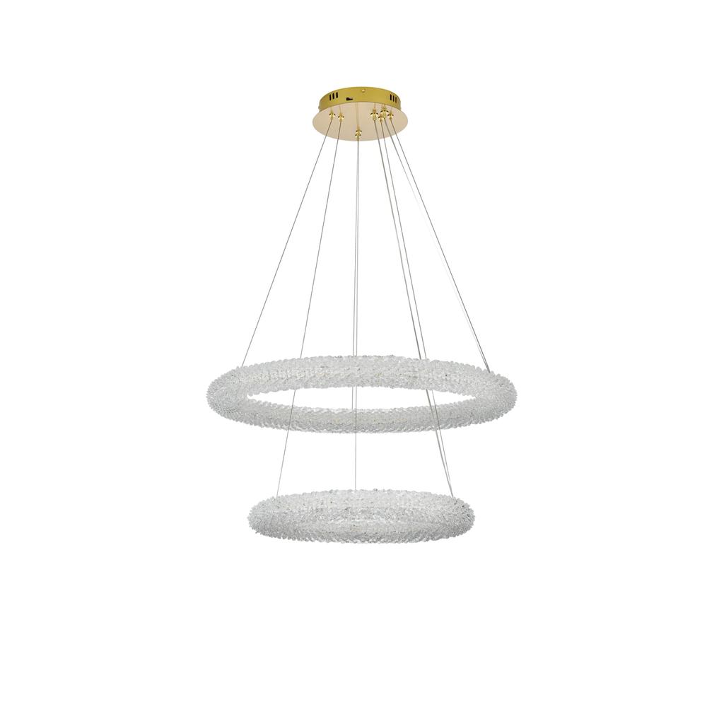 Bowen 28 inch Adjustable LED Chandelier in Satin Gold. Picture 8