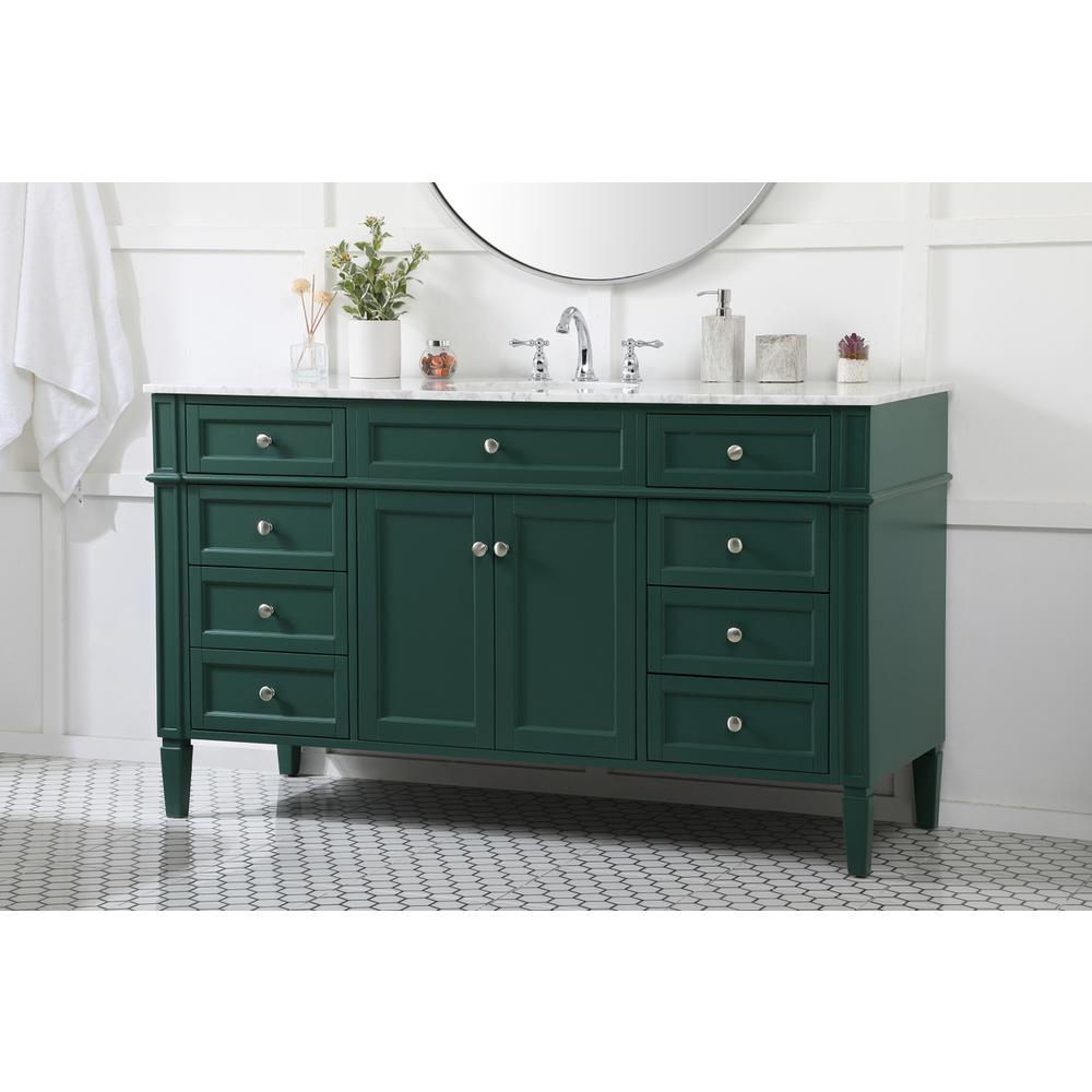 60 inch Single bathroom vanity in green. Picture 2