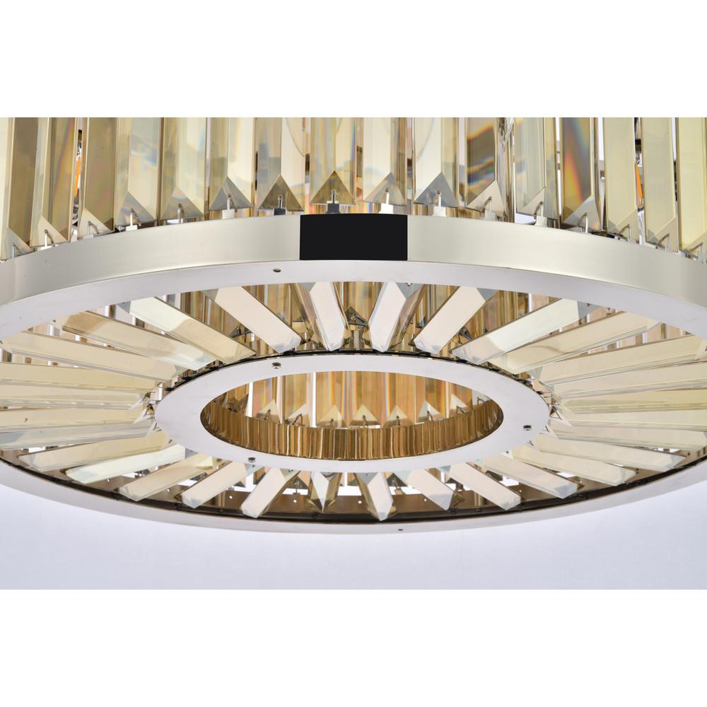 Chelsea 8 light polished nickel Chandelier Golden Teak (Smoky) Royal Cut Crystal. Picture 3