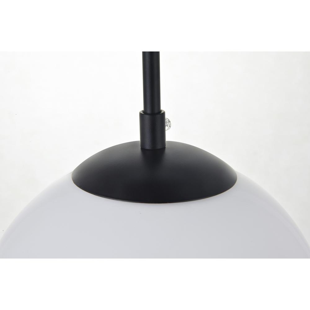Baxter 1 Light Black Pendant With Frosted White Glass. Picture 3