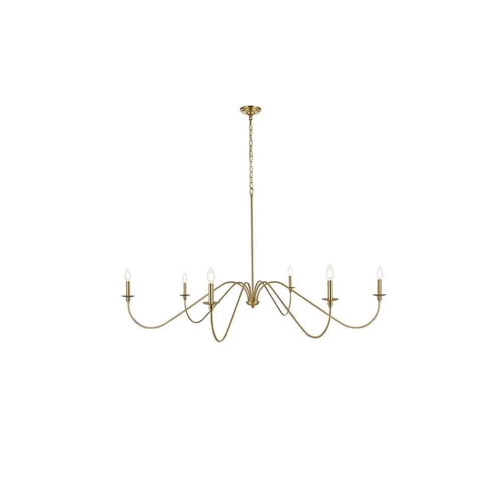 Rohan 60 inch chandelier in Satin Gold. Picture 1