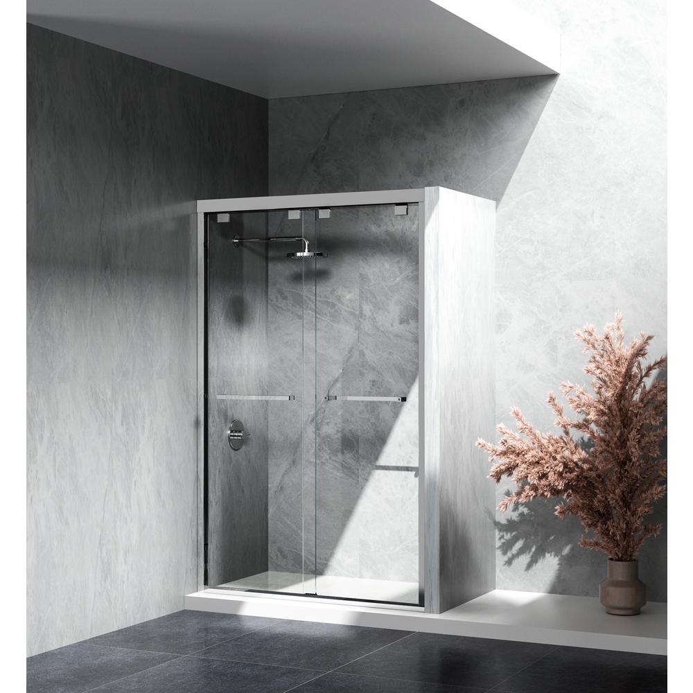 Semi-frameless shower door 48 x 76 Polished Chrome. Picture 3