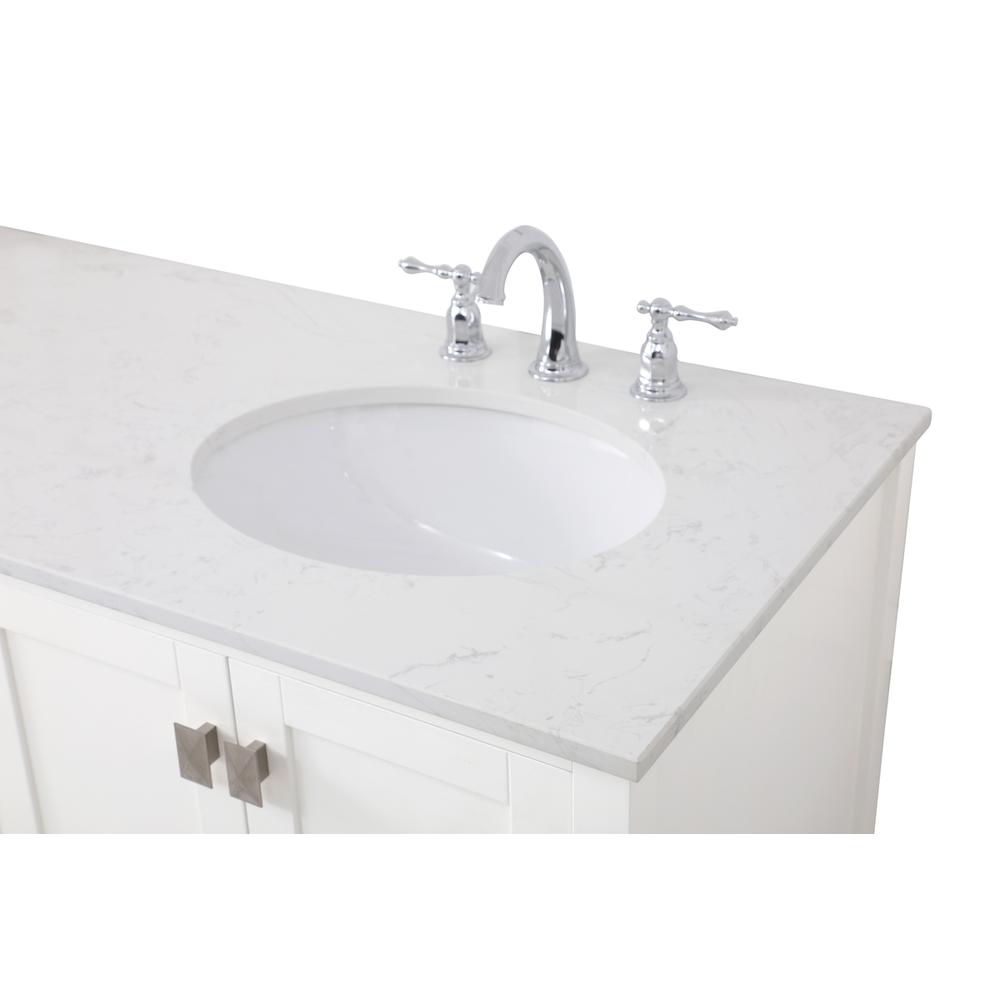 60 inch Double Bathroom Vanity in White. Picture 10