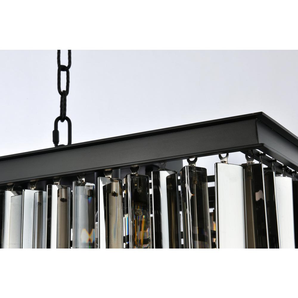 Sydney 12 light Matte Black Chandelier Silver Shade (Grey) Royal Cut Crystal. Picture 5