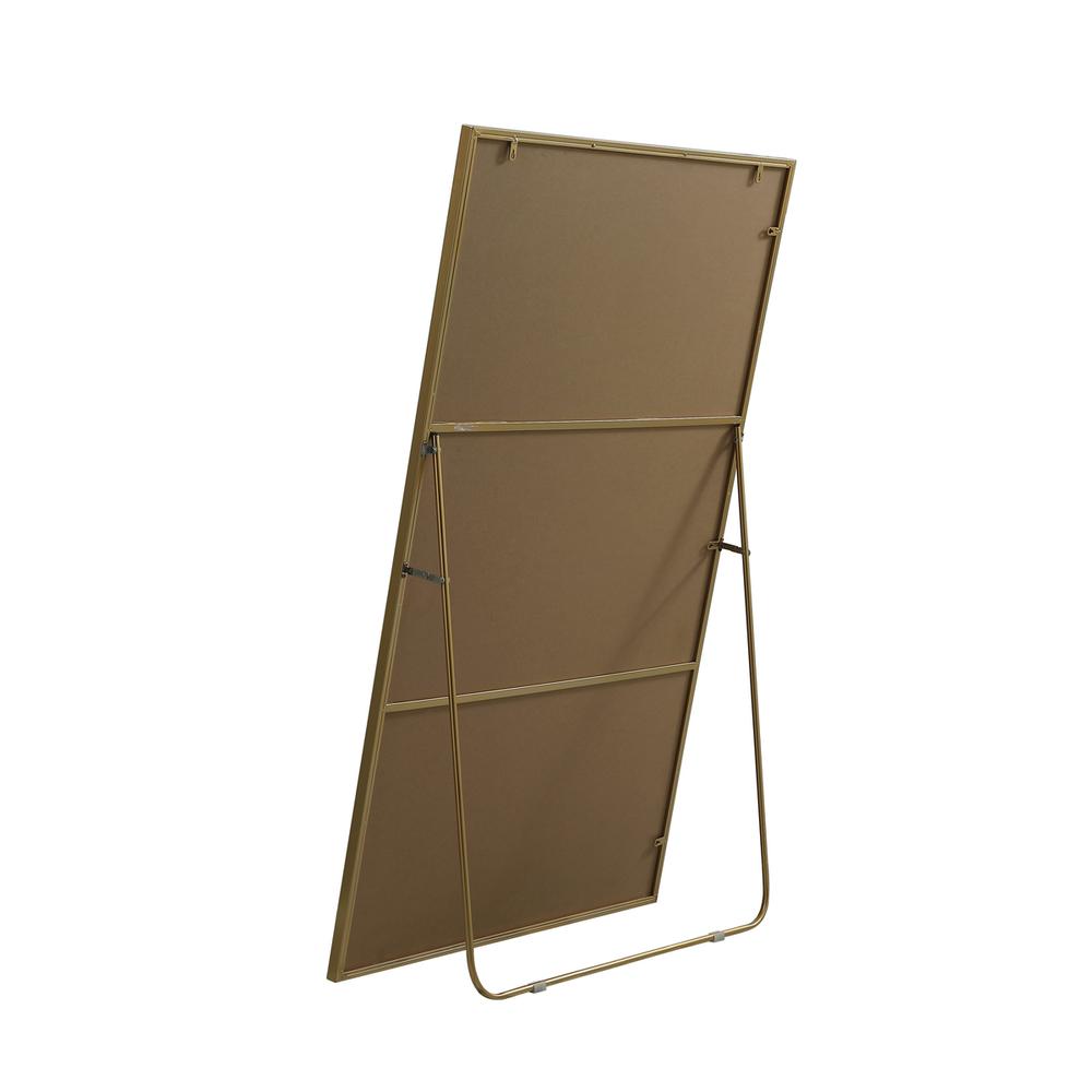 Metal Frame Rectangle Full Length Mirror 36x60 Inch in Brass. Picture 6