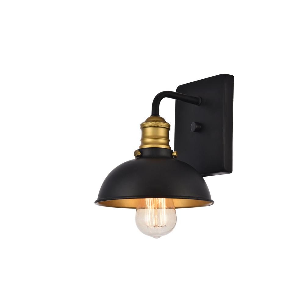Anders Collection Wall Sconce D7.1 H8.3 Lt:1 Black and Brass Finish. Picture 2