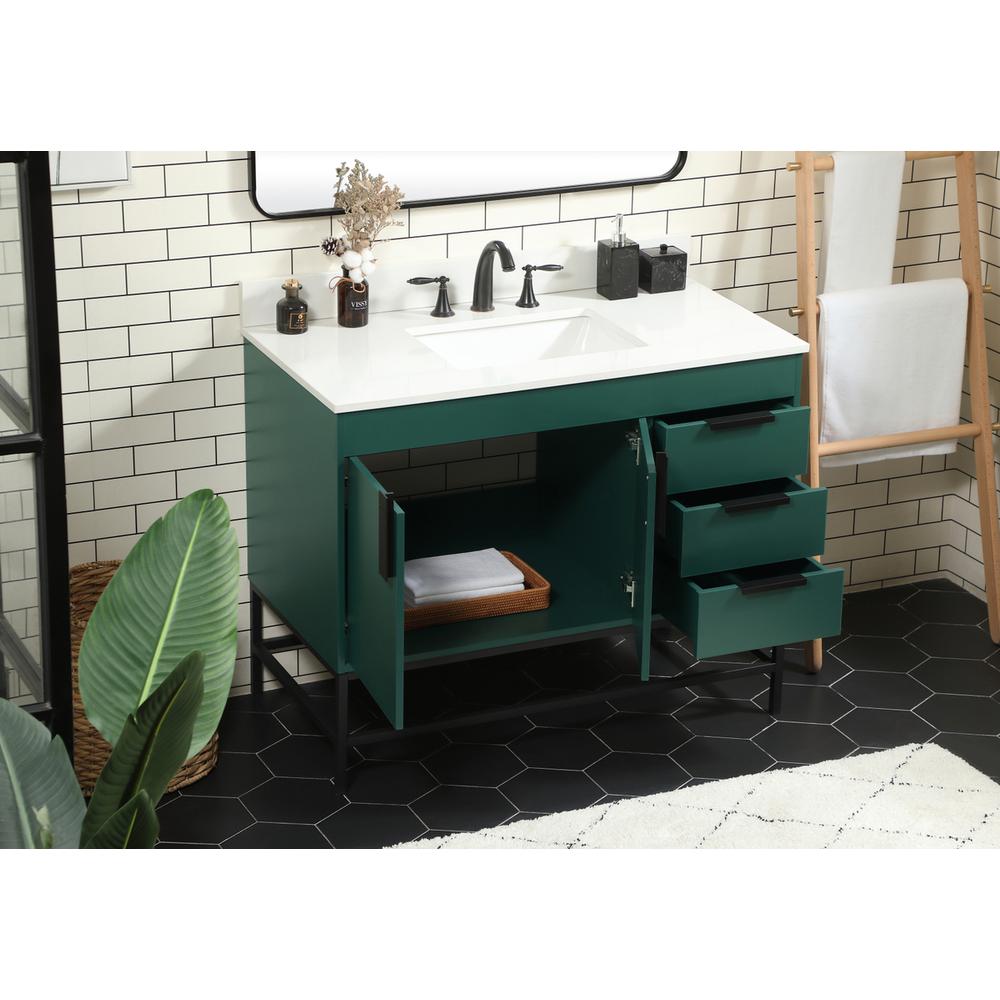 42 inch Single bathroom vanity in green with backsplash. Picture 3