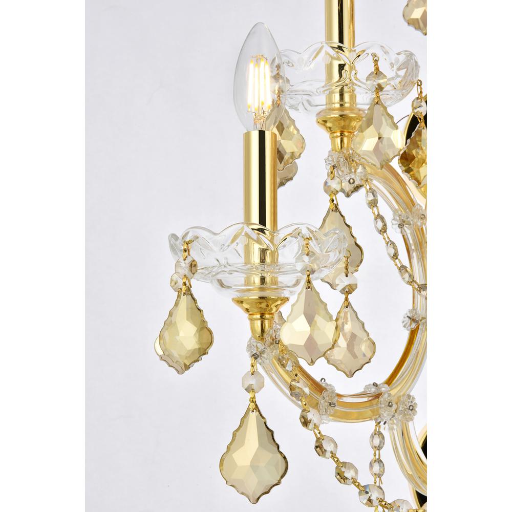 Maria Theresa 7 light Gold Wall Sconce Golden Teak (Smoky) Royal Cut Crystal. Picture 3