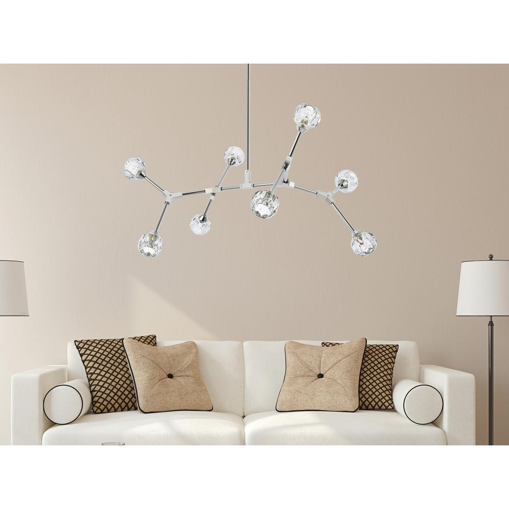 Zayne 8 Light Pendant in Chrome. Picture 7