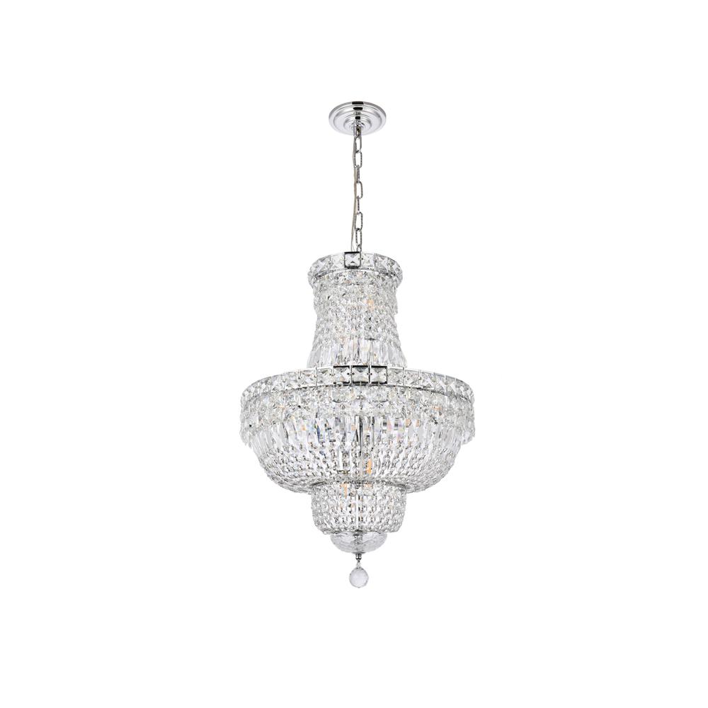Tranquil 12 light Chrome Pendant Clear Royal Cut Crystal. Picture 6
