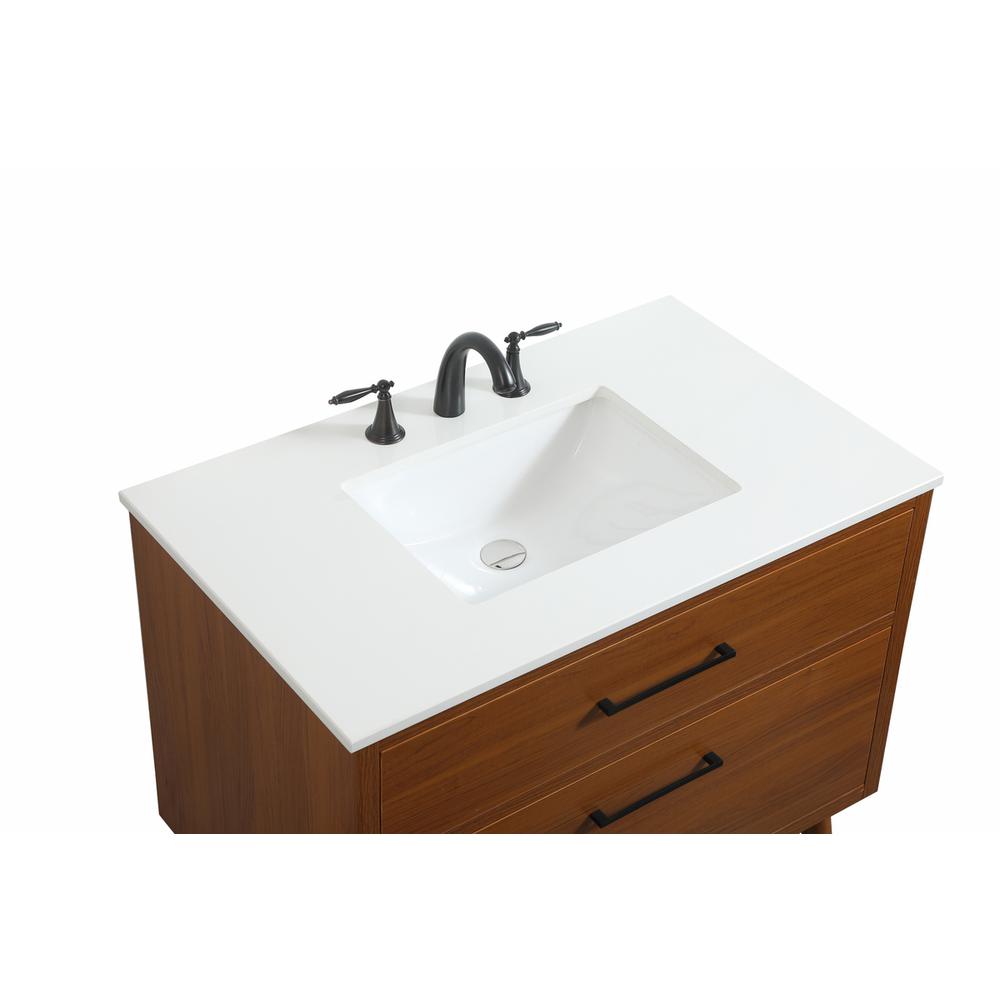 36 inch Single bathroom vanity in teak. Picture 10