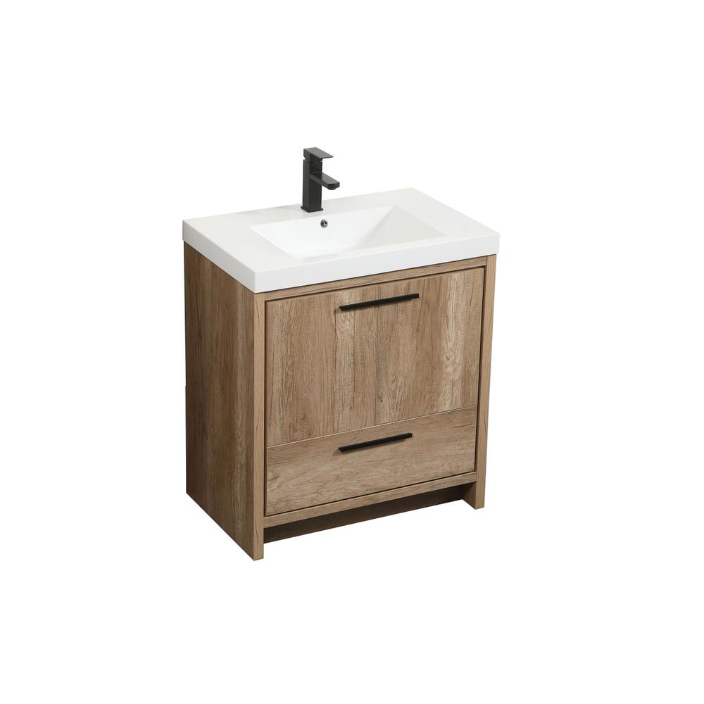 30 inch Single bathroom vanity in natural oak. Picture 8