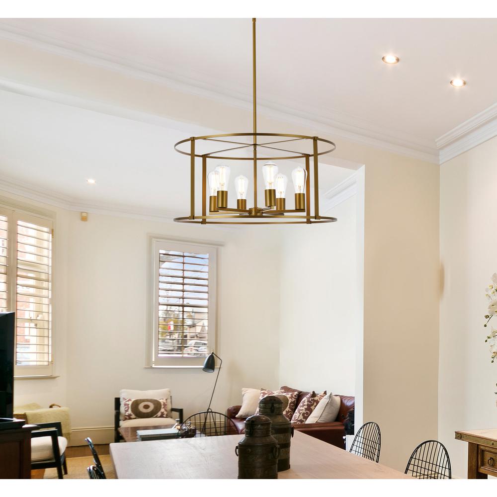 Agnys 6 lights pendant in brass. Picture 7