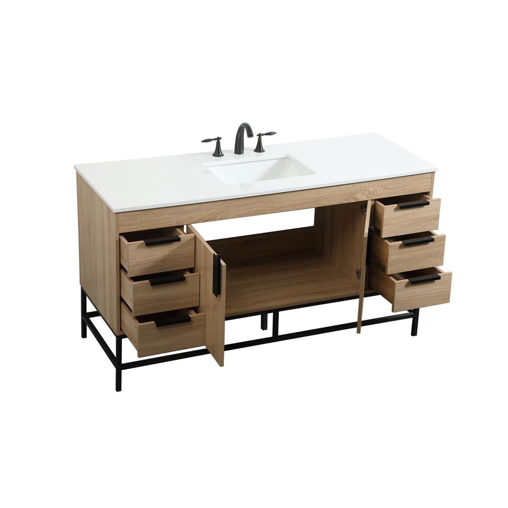 60 inch Single bathroom vanity in mango wood. Picture 9