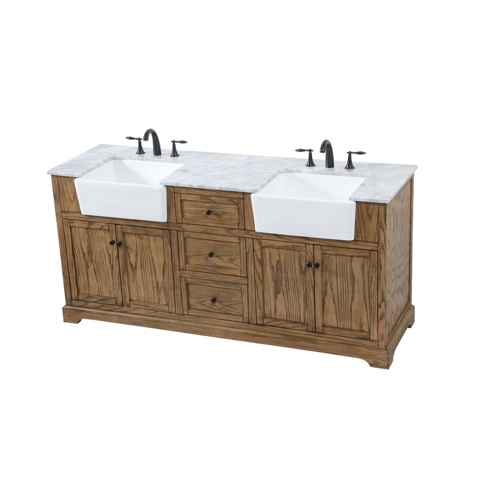 72 inch double bathroom vanity in driftwood. Picture 8