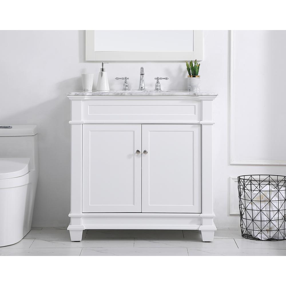 36 inch Single Bathroom Vanity set in White. Picture 14