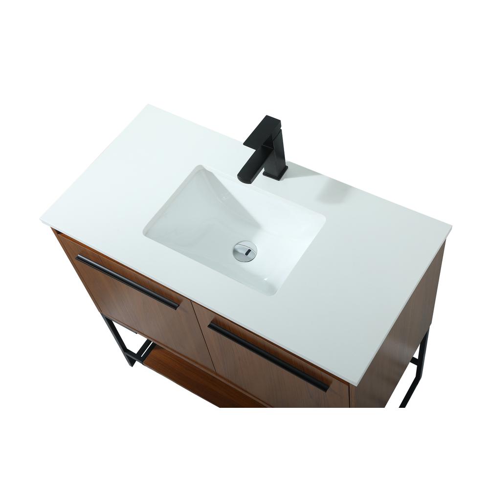 36 inch Single bathroom vanity in teak. Picture 10