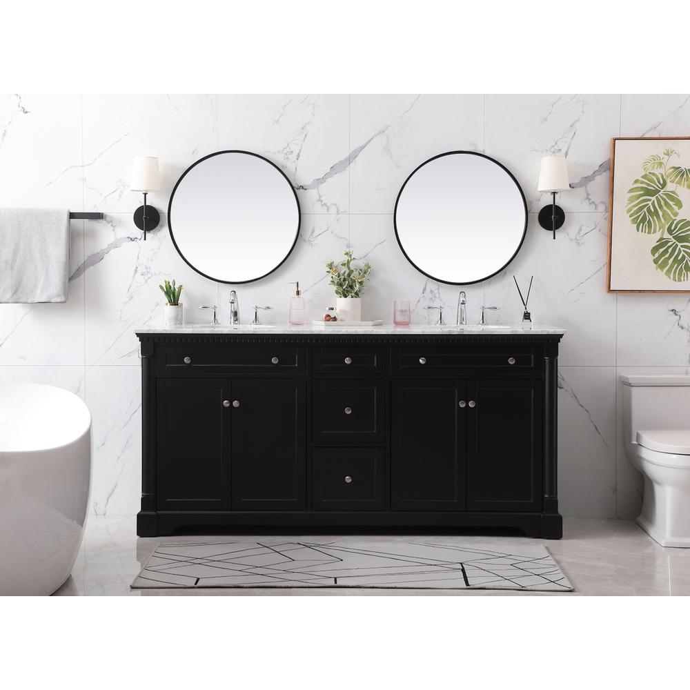 72 inch double bathroom vanity set in black. Picture 4
