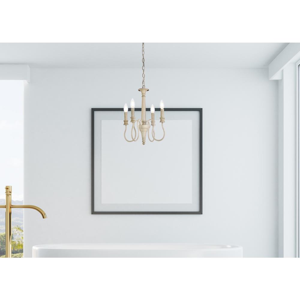 Flynx 4 lights pendant in weathered dove. Picture 7