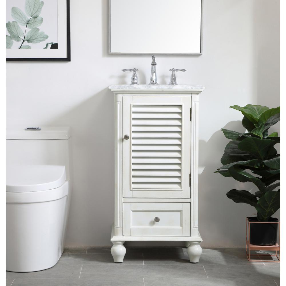 19 inch Single Bathroom Vanity in Antique White. Picture 14