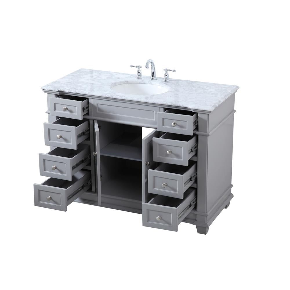 48 inch Single Bathroom Vanity set in Grey. Picture 9