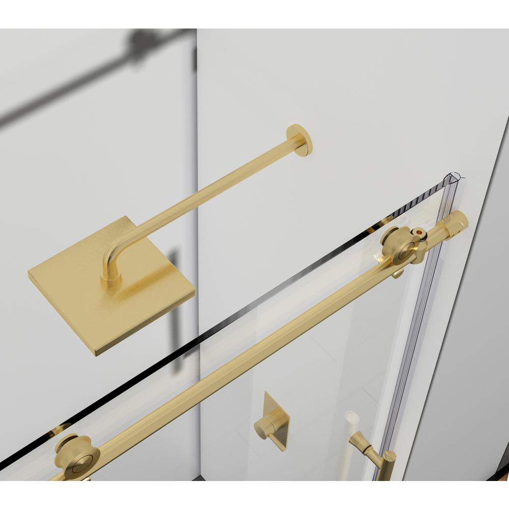 Frameless tub door 60 x 60 Brushed Gold. Picture 5
