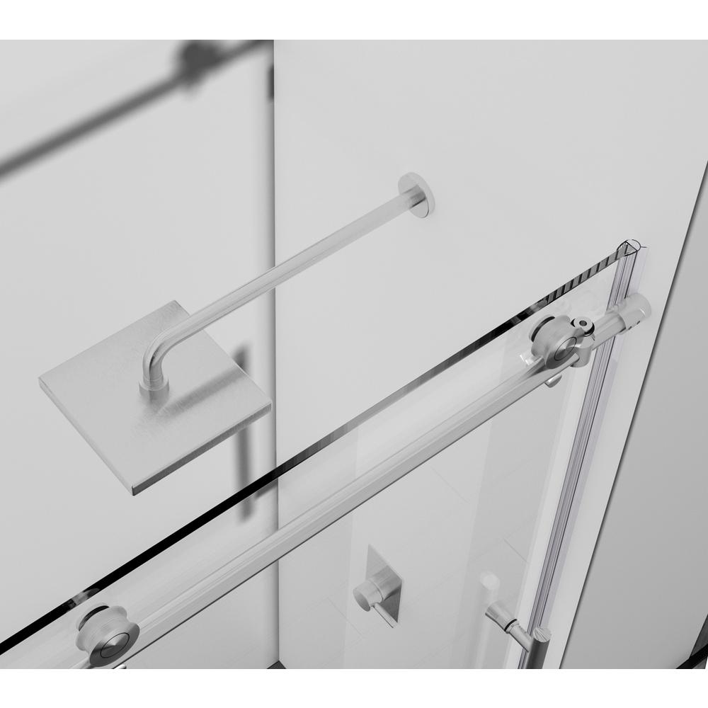 Frameless shower door 48 x 76 Brushed Nickel. Picture 5