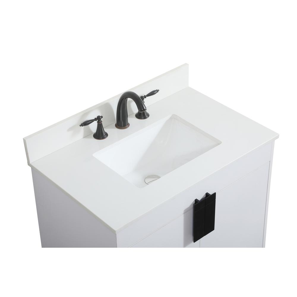30 inch Single bathroom vanity in white with backsplash. Picture 10