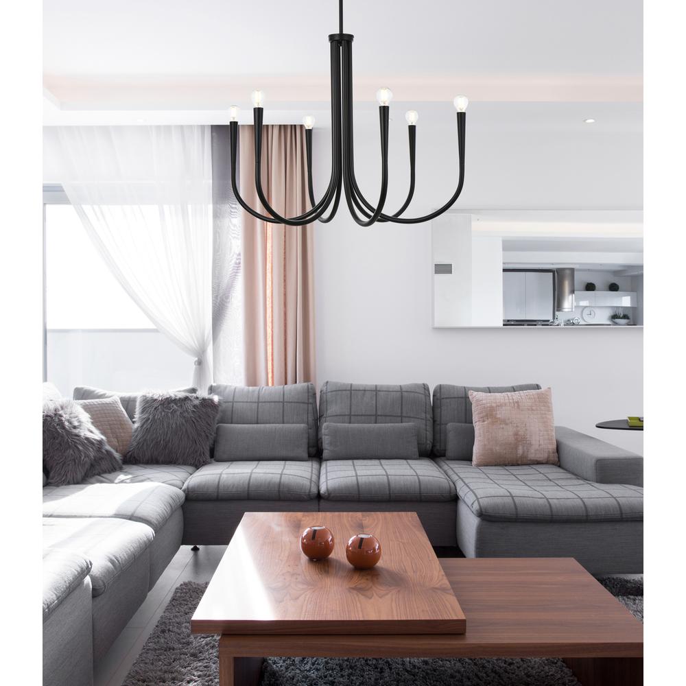 Layne 30 inch chandelier in Black. Picture 8