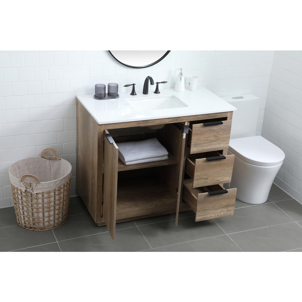 42 Inch SIngle Bathroom Vanity In Natural Oak. Picture 3