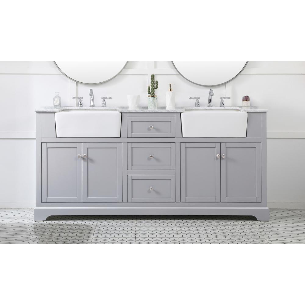 72 inch double bathroom vanity in grey. Picture 14