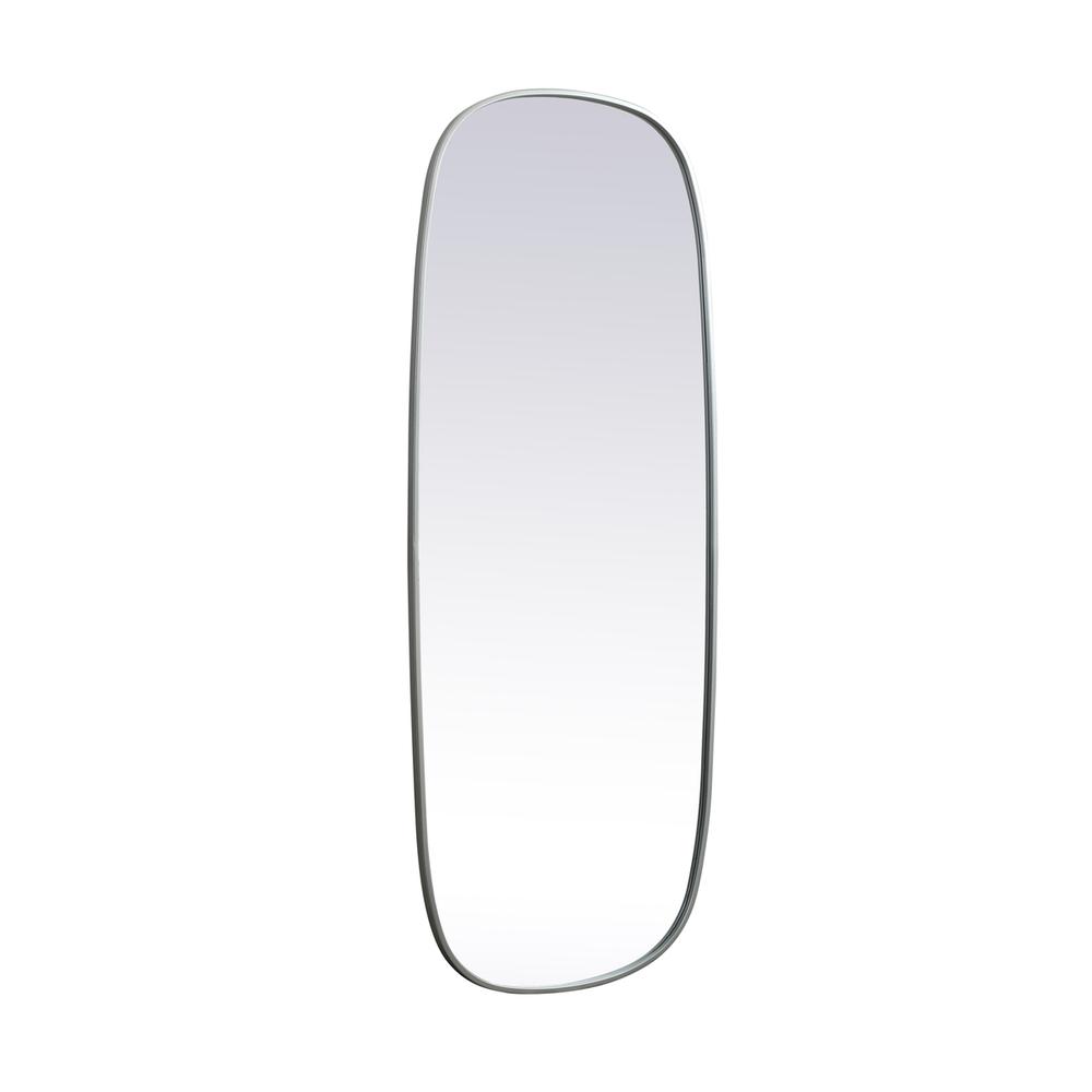 Metal Frame Oval Mirror 24x60 Inch in Silver. Picture 7