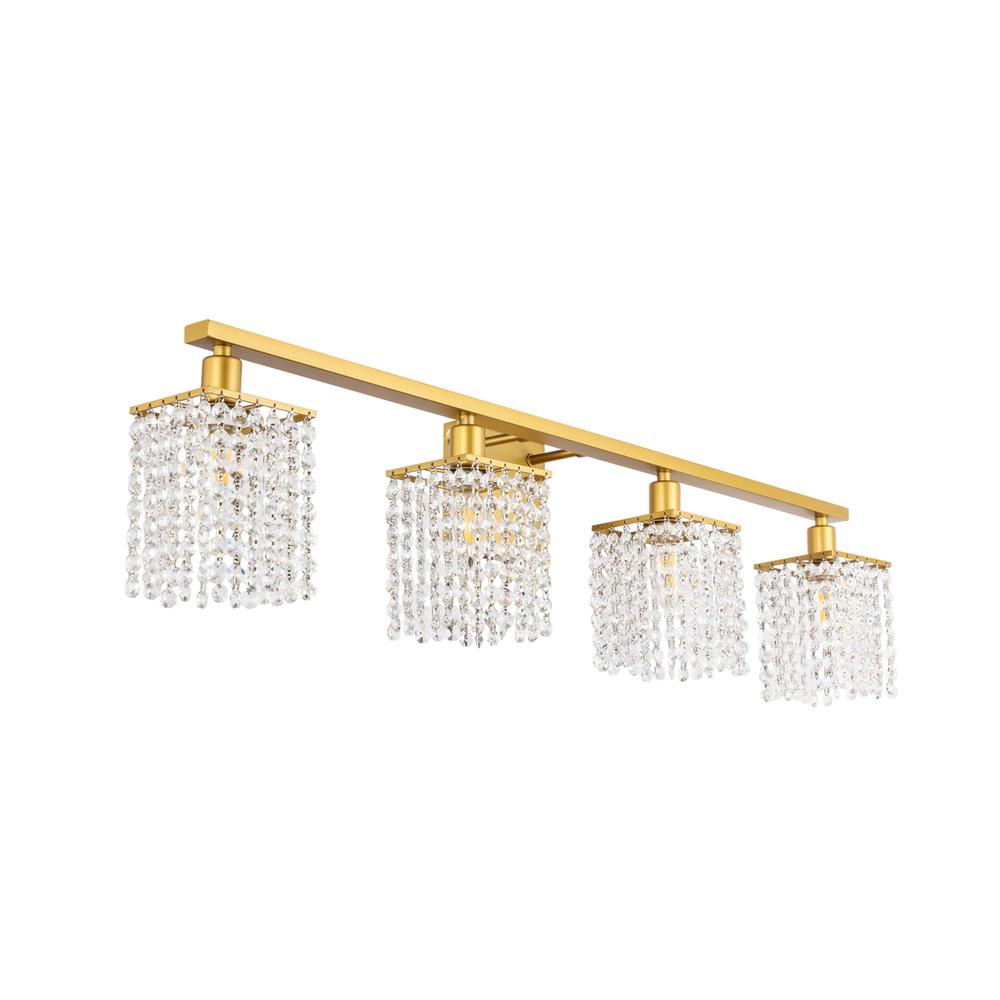 Phineas 4 light Brass and Clear Crystals wall sconce. Picture 6