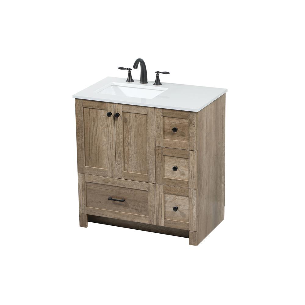 32 inch Single bathroom vanity in natural oak. Picture 8