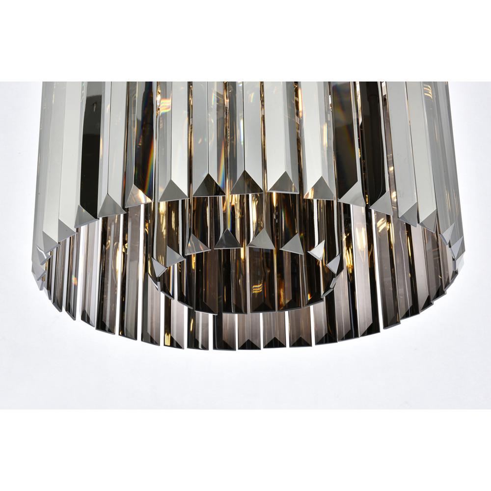 Sydney 6 light polished nickel Flush Mount Silver Shade (Grey) Royal Cut Crystal. Picture 3