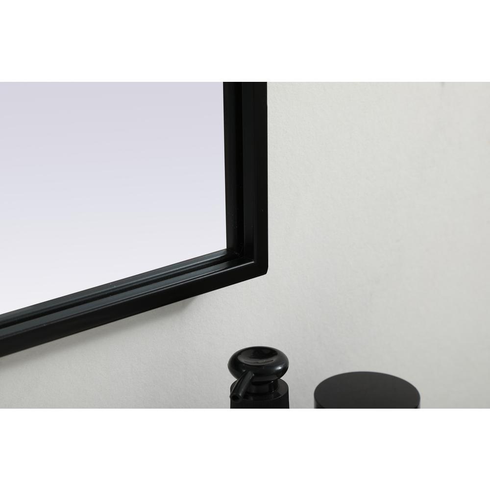Metal Frame Arch Mirror 36x24 Inch in Black. Picture 6