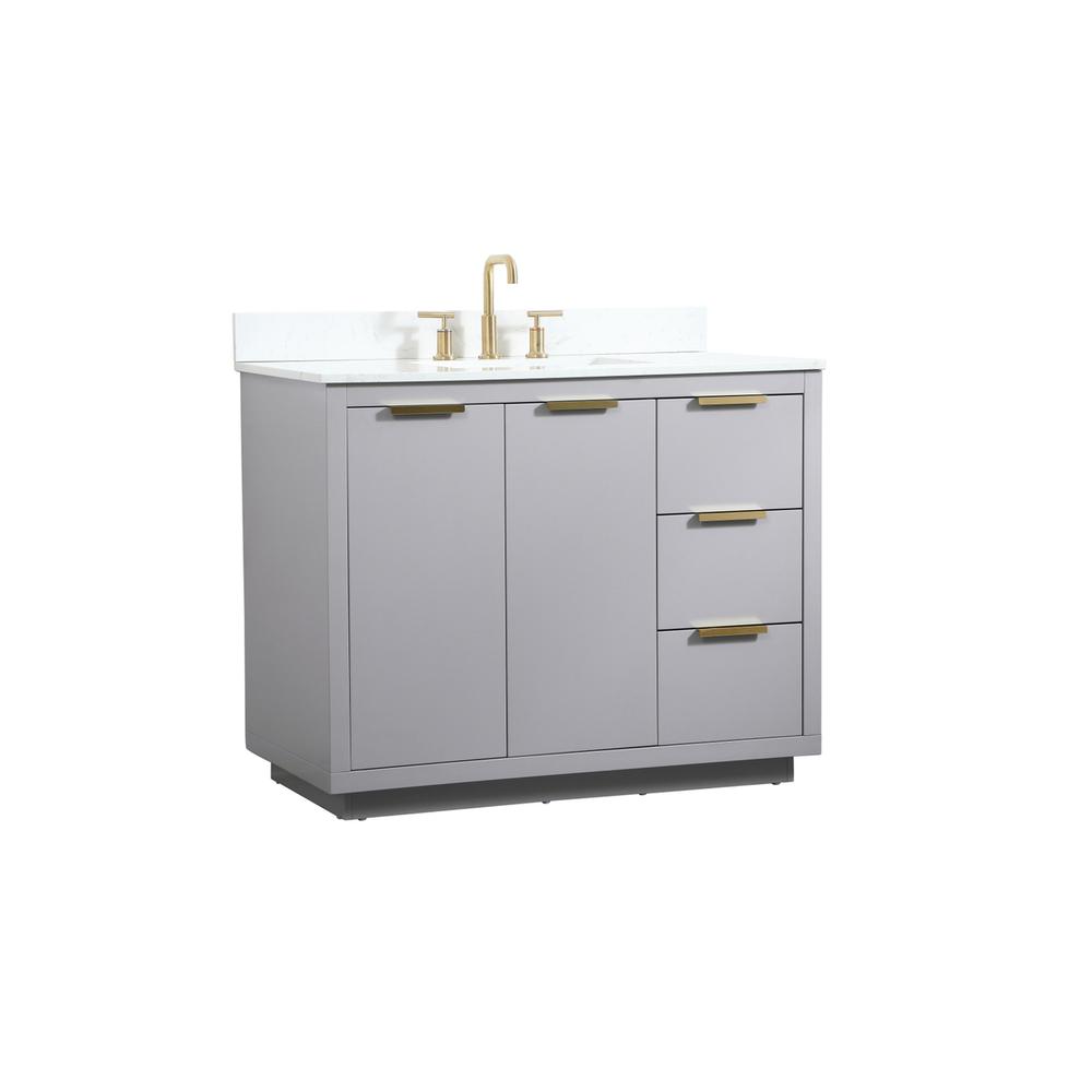 42 inch Single bathroom vanity in grey with backsplash. Picture 7