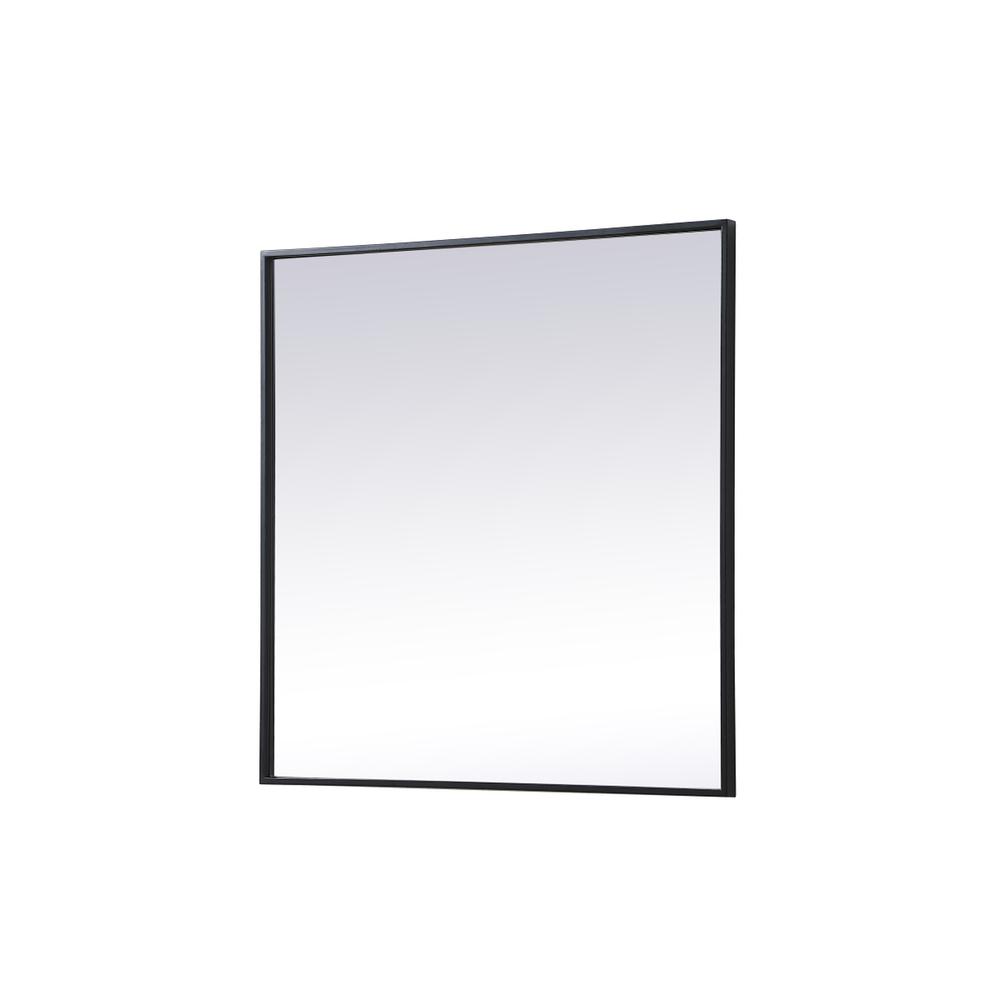 Metal Frame Square Mirror 30 inch in Black. Picture 7