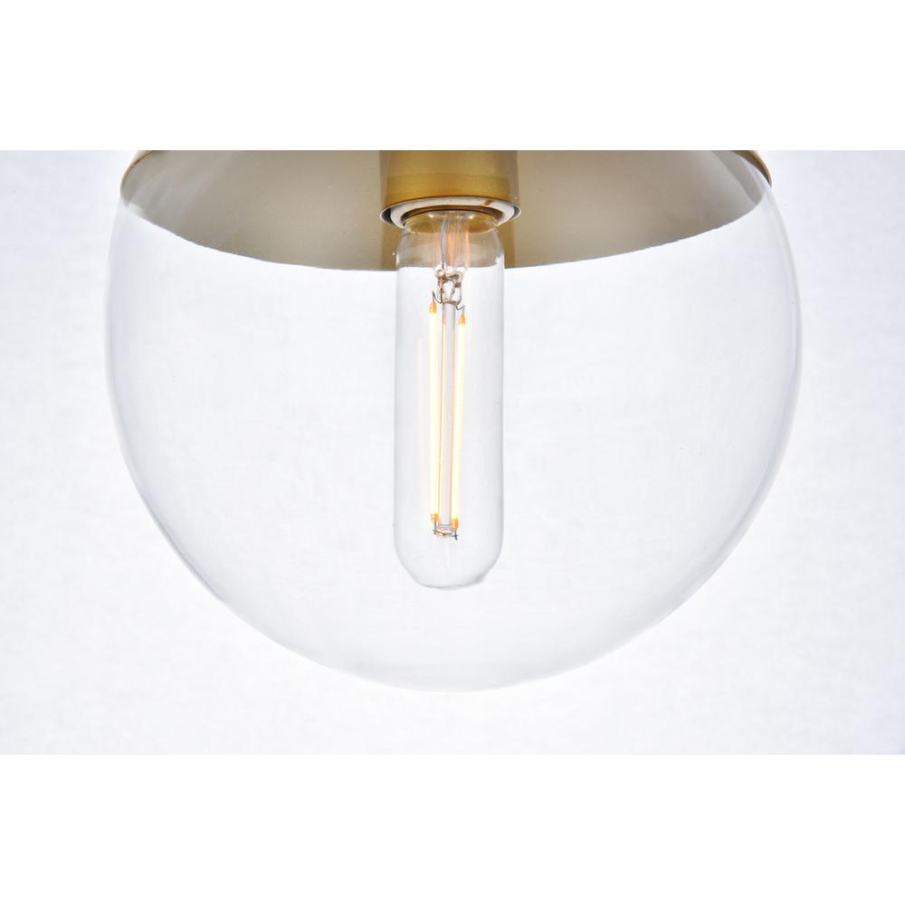 Eclipse 1 Light Brass plug in pendant With Clear Glass. Picture 3