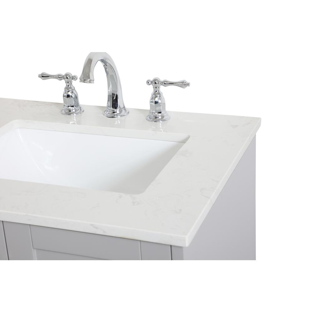 24 inch Single Bathroom Vanity in Grey. Picture 10