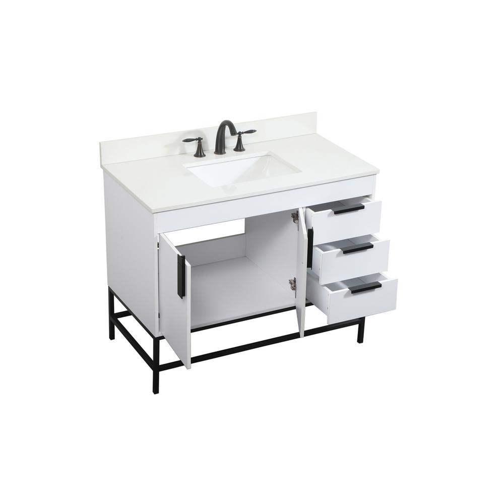 42 inch Single bathroom vanity in white with backsplash. Picture 9