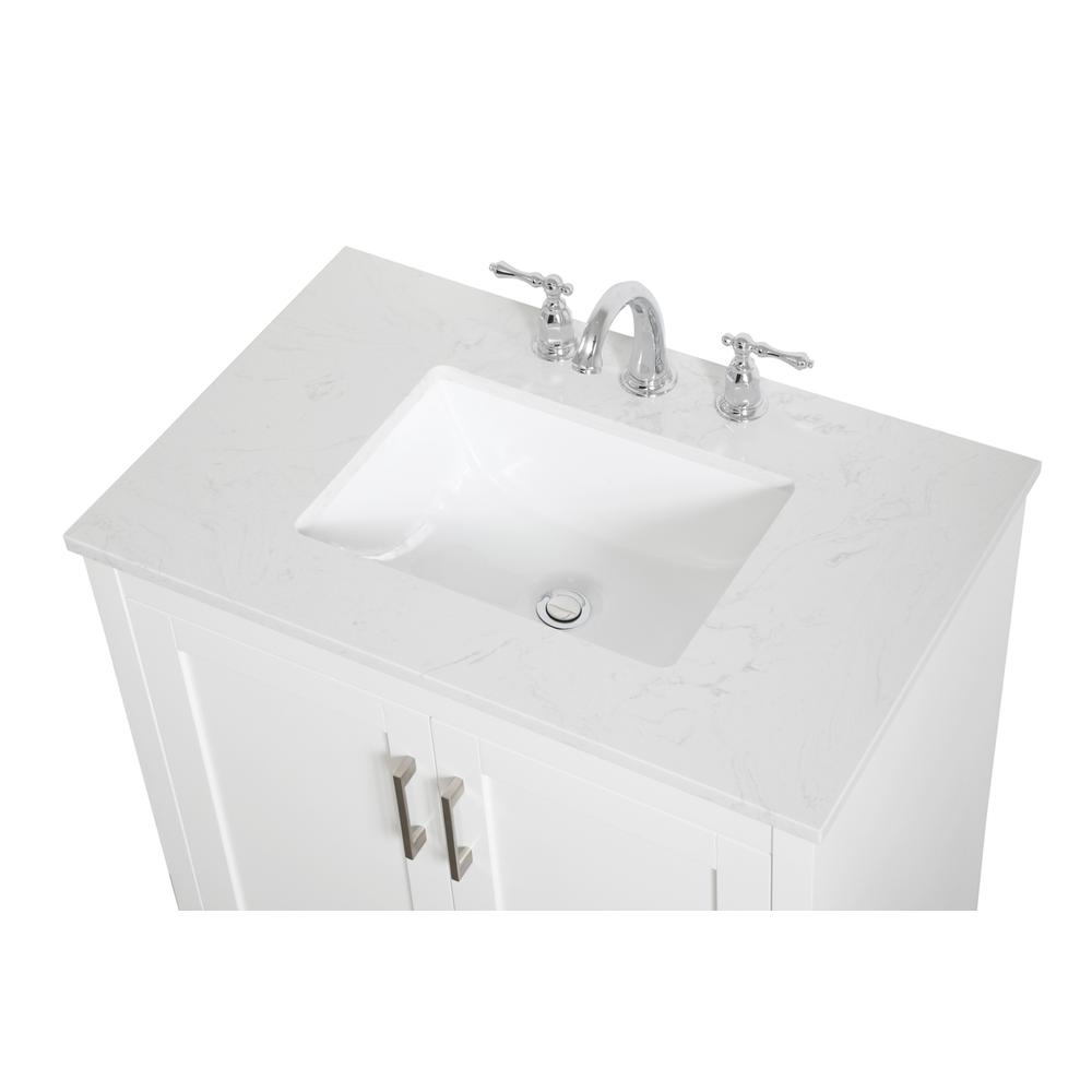 30 inch Single Bathroom Vanity in White. Picture 9