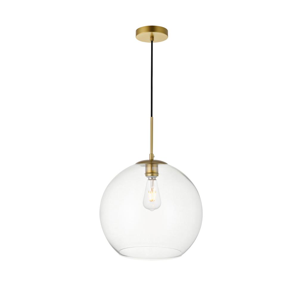 Baxter 1 Light Brass Pendant With Clear Glass. Picture 1