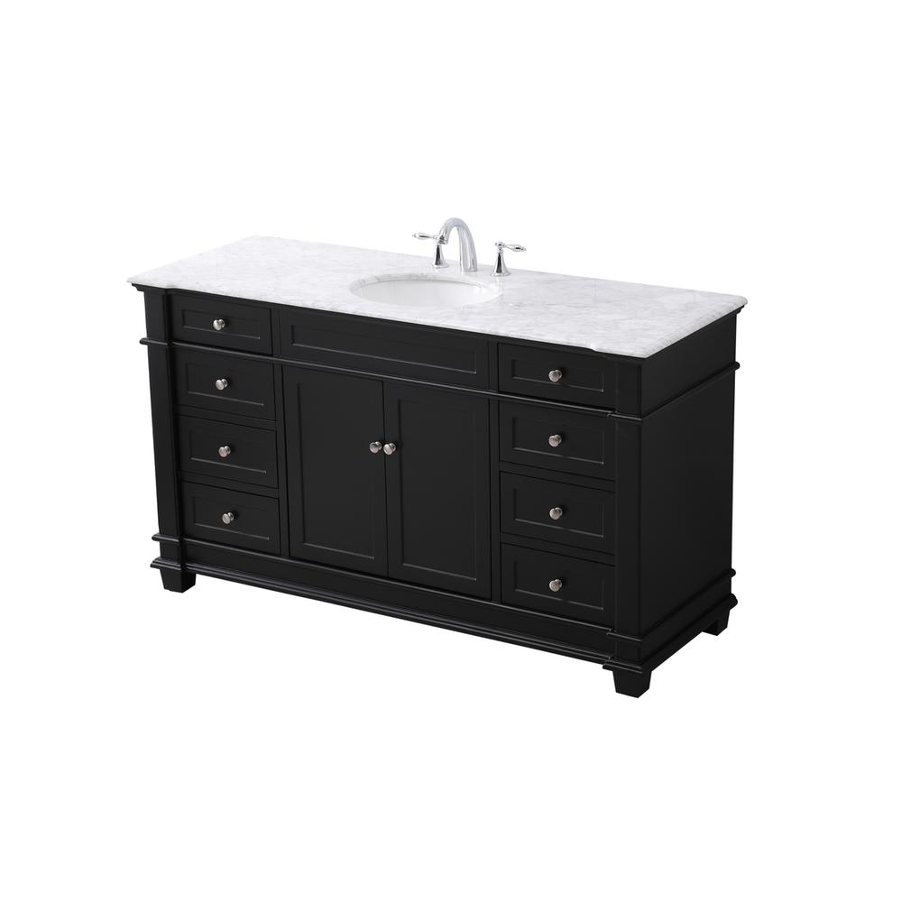 60 inch Single bathroom vanity set in black. Picture 8